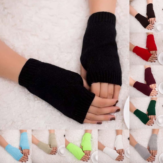 EaseDay Retro Inspired Y2K Arm Warmer Sleeves, Long Thick Knit Winter Fingerless Gloves, Protective Outdoor Mitten Wrist Wraps for Women, 1 Pair