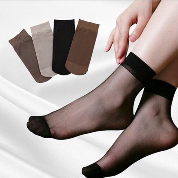 EaseDay Sheer Socks Women, Ultra Thin Nylon Ankle Stockings, Cool Silk Dress Socks for Loafers, Comfortable Transparent Summer Medias, 10 Pairs
