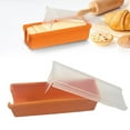 thumbnail image 1 of EaseDay Silicone Butter Dish with Lid and Slicer, Microwave Safe Butter Keeper and Freshness Container for Countertop, Built-in Cutter Blade, Orange, 1 Pack, 1 of 9