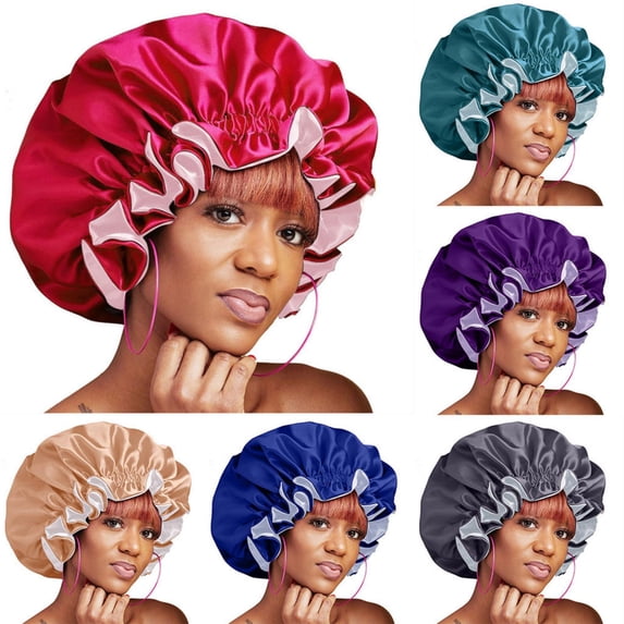 EaseDay Silk Bonnet for Sleeping Double Layer Satin Bonnet for Natural Curly Hair Unisex Adjustable Sleep Cap for Hair Protection and Anti-Frizz