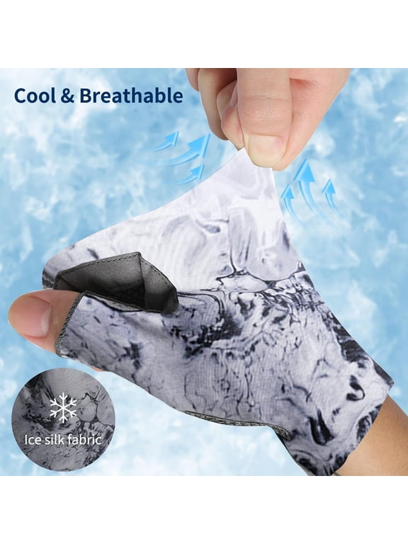 Sun Protection Fishing Gloves UPF 50+ UV Protection Gloves for Men and Women, Fingerless Breathable Kayaking Gloves for Hiking and Rowing, 1 Pair