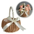 thumbnail image 1 of EaseDay Wicker Flower Basket, Rattan Woven Wedding Flower Girl Baskets with Handle, Portable Small Storage Organizer for Candy and Home Decor, 1 Count, 1 of 8