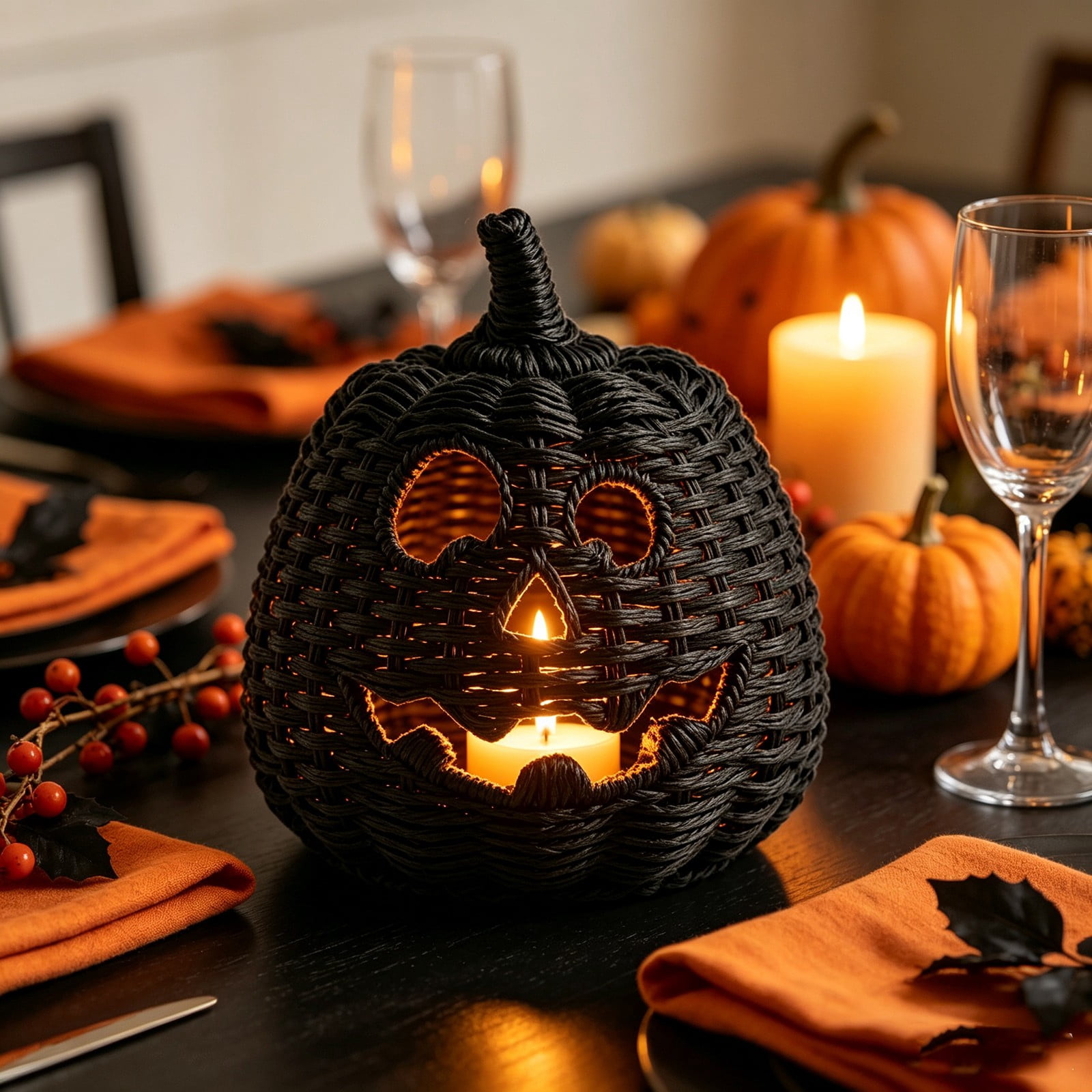 EaseDay Wicker Pumpkin Halloween Decorations and Outdoor Pumpkin Decor