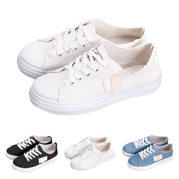 EaseDay Women's Canvas Shoes for Women Casual Sneakers Lightweight Lace Up Loafers and Slip-Ons Comfortable Everyday Walking Footwear