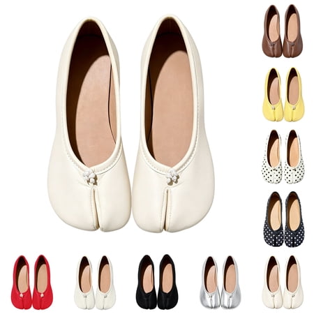 EaseDay Women's Comfortable Flats Split Toe Ballet Flat Shoes Lightweight Soft Slip On Casual Shoes Fashion Footwear for Women Daily Wear Work and Travel