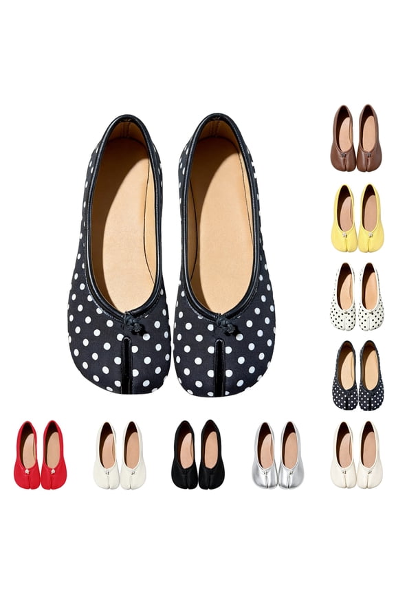 Women's Flats Mary Jane Style Split Toe Ballet Shoes Lightweight Comfortable Slip On Flat Shoes Casual Fashion Footwear for Work Travel and Daily Wear