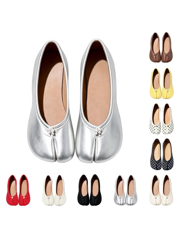Women's Flats Modern Split Toe Ballet Shoes Lightweight Comfortable Slip On Flat Shoes Soft Material For Women Casual Wear Travel And Work