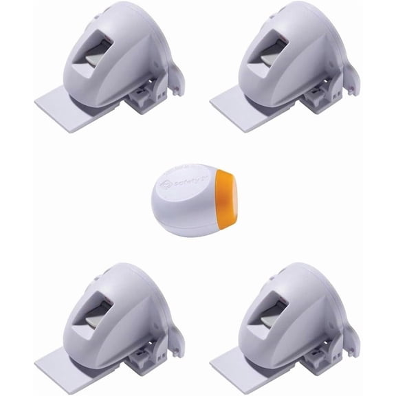Easeen Magnetic Cabinet Locks - Child Safety, 4 Locks + 1 Key, Invisible & Easy Install