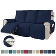 thumbnail image 1 of Lavish Cover 100% Waterproof Recliner Sofa Cover, 3 Pieces Non-Slip Recliner Couch Slipcovers, Washable Furniture Protector with Pockets & Elastic Straps for Kids Pets, 3 Seaters, Navy Blue, 1 of 10