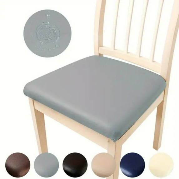 Lavish Cover Premium Anti-Slip & Scratch-Proof PU Dining Chair Covers, Washable Furiture Protectors for Home, Office(Light Gray, 6 Packs)