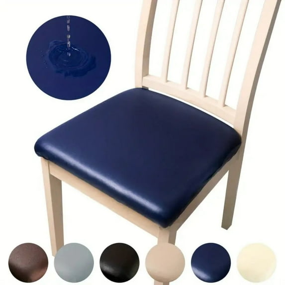 Lavish Cover Premium Anti-Slip & Scratch-Proof PU Dining Chair Covers, Washable Furiture Protectors for Home, Office(Navy Blue, 2 Packs)