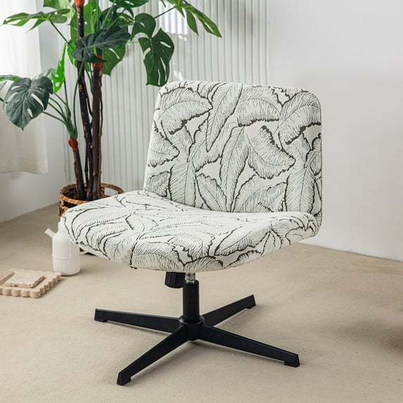 Lavish Cover Waterproof Elastic Criss Cross Chair Cover, Washable Armless Chair Protector for Home, Office(Army Green, Palm Leaf, No Chair)