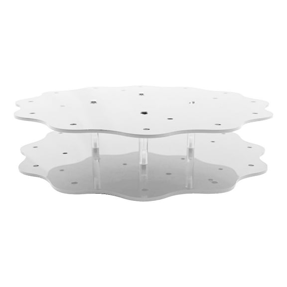 Easeky 16-Hole Clear Acrylic Lollipop Display Stand, Round Lace-Edge Cake Pop Holder for Wedding, Birthday & teen Shower Candy Table, Reusable Tiered Dessert Tower