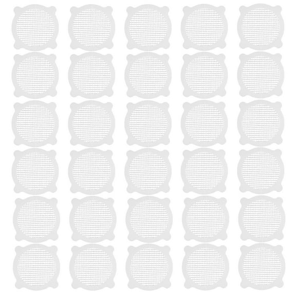 Easeky 30-Pc Disposable Drain Hair Catchers, Self-Adhesive Mesh Stickers for Shower Kitchen Sink, 4-Ear Round Floor Drain Filter, Pet & man-Safe Clog Protector, Mesh Stickers*30 Pcs