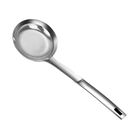 Easeky 304 Stainless Steel Fine Mesh Strainer, Long Handle Colander Skimmer for Frying Foam Fat, Kitchen Sieve for Pasta Quinoa Tea, Hanging Loop Design, Dishwasher Safe, 1Pc Foaming Spoon