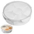 thumbnail image 1 of Easeky 6-Compartment Clear Snack Tray With Lid, 10.6in Divided Veggie & Nut Storage Box for Fridge, Reusable Party Serving Platter, 1 of 4