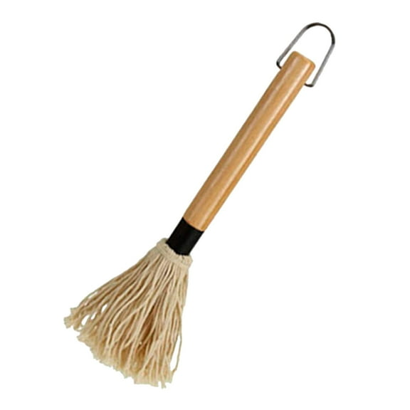 Easeky Bbq Basting Mop Brush with Cotton Head & Rubber-Wood Handle, Large Sauce Mop for Grill Marinade, Butter Baking Pastry, Dishwasher-Safe Head, 1 × Grill Brush