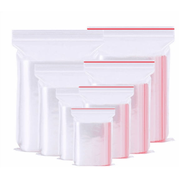 Easeky Clear Pe Zip Packaging Bags – Self-Seal Resealable Bone Bags, Water-Proof Reusable Storage for Crafts Jewelry Snacks, Eco Friendly Transparent Pouches, Multisize, 100 Plastic Bags