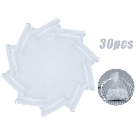 Easeky Drawstring Organza Gift Bags 10X15Cm, Purple Mesh Jewelry Candy Pouches for Wedding Party Favor, Christmas Gift Wrapping, Sheer Gift Bags for Candy, Crafts, 30X Gauze Bags