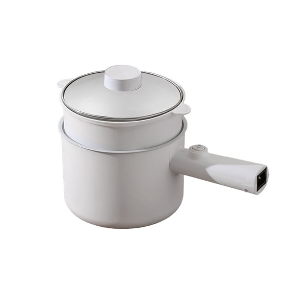Easeky Electric Hot Pot with Steamer, 1.8L Multi-Function Non-Stick Pan, Adjustable Temperature Pasta Cooker, Over-Heat & Dry-Boil Protection, Compact for Dorm, Office, Camping, 1 Rice Cooker Set