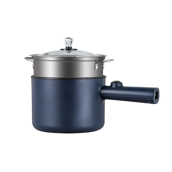 Easeky Electric Hot Pot with Steamer, 1.8L Multi-Function Non-Stick Pan, Adjustable Temperature Pasta Cooker, Over-Heat & Dry-Boil Protection, Compact for Dorm, Office, Camping, 1 Rice Cooker Set