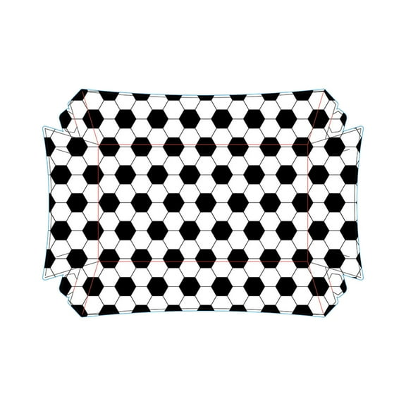 Easeky Rugby-Themed Disposable Open Boat Boxes, Football Party Food Trays for Chicken Burgers Fries Rice, Eco-Friendly Kraft Serving Platters for Tailgate Events, A Pack of Fast Food Boxes