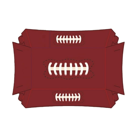 Easeky Rugby-Themed Disposable Open Boat Boxes, Football Party Food Trays for Chicken Burgers Fries Rice, Eco-Friendly Kraft Serving Platters for Tailgate Events, A Pack of Fast Food Boxes