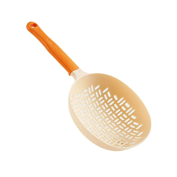 Easeky Scoop Plus Colander Spoon, Large Nylon Slotted Strainer for Pasta Veggies, 14-Inch Heat-Resistant Scooper, Quick-Drain Kitchen Utensil for Pot & Deep Fryer