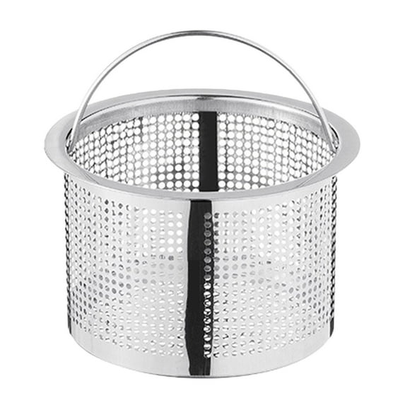 Easeky Stainless Steel Kitchen Sink Drain Strainer Basket, Deep Mesh Food Catcher with Handle, Prevents Clogging, Fast Water Flow, Easy to Clean, 1X Filter Sink Net
