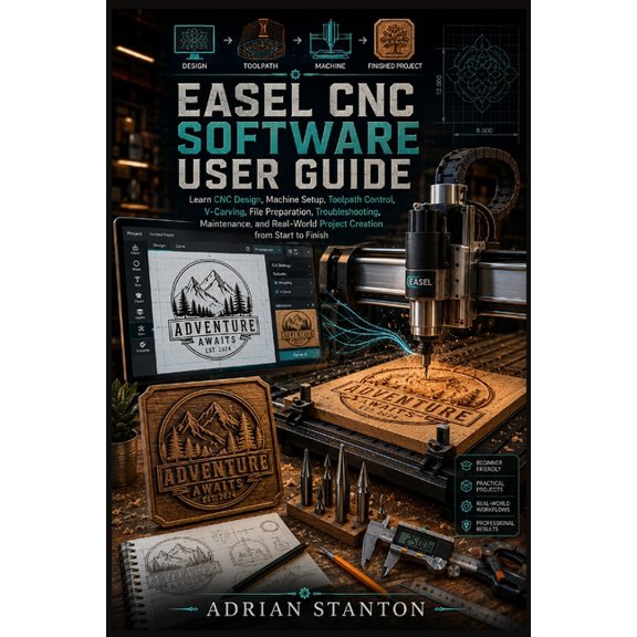Easel CNC Software User Guide: Learn CNC Design, Machine Setup, Toolpath Control, V-Carving, File Preparation, Troublesh, (Paperback)