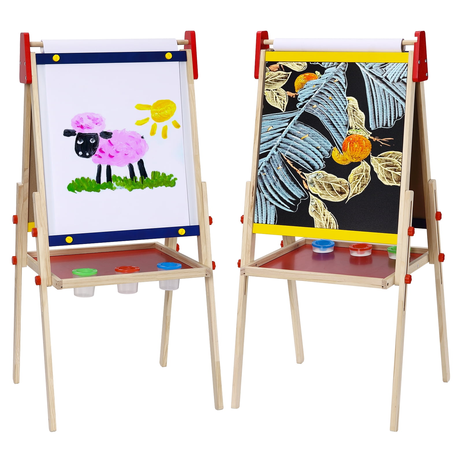 Easel for Kids with Drawing Paper Roll, Adjustable Standing Kids Easel
