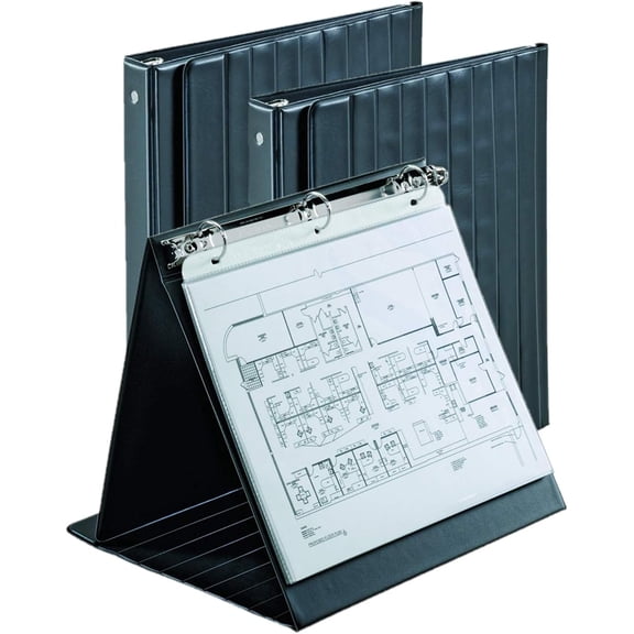 Easel Ring Binder, Horizontal, 1-Inch, 11-Inch x 8-1/2-Inch, Black (09260V3) / 3 Pack