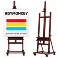 thumbnail image 1 of Easel Stand for Painting and Display, Adjustable H Frame Floor Art Easel for Drawing, Heavy Duty Beech Wood Hold Canvas up to 146", 4 Wheels & Storage Tray - Professional for Sign, Studio, 1 of 7