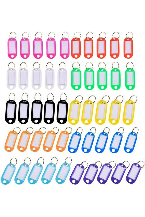Easel Stand Teacher Classroom Hold Large Paper Pad Tags Key Pieces Card 50 Assorted ID Rings Name Key Plastic Label Tags Other (Multicolor, One Size)