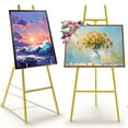 thumbnail image 1 of Yacona Easel Stand for Sign, Adjustable Metal Easels for Display with Adjustment Chain, Heavy Duty Poster Stand, for Wedding Sign, Poster, Painting, Displays, Gold, 1 of 7