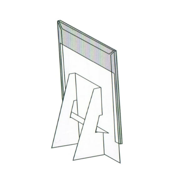 Easel w Clear Plastic Sleeve, 8.5"x 11", Dbl-Wing Wh 50 pt Board - PK/ 12 EASELS
