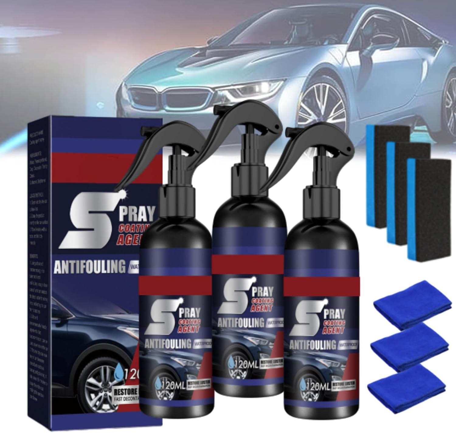 3-in-1 Ceramic Car Coating Spray - Multi-Functional Nano Coating Renewal Agent For Paint Protection & Shine