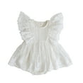 thumbnail image 1 of Eashery Baby Casual Tulle Romper Solid Ruffle Lace Baby Rompers Boy Girl White 80, 1 of 5
