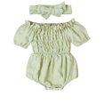 thumbnail image 1 of Eashery Baby Casual Tulle Rompers for Girls Solid Ruffle Lace Baby Rompers Boy Girl Green 80, 1 of 5