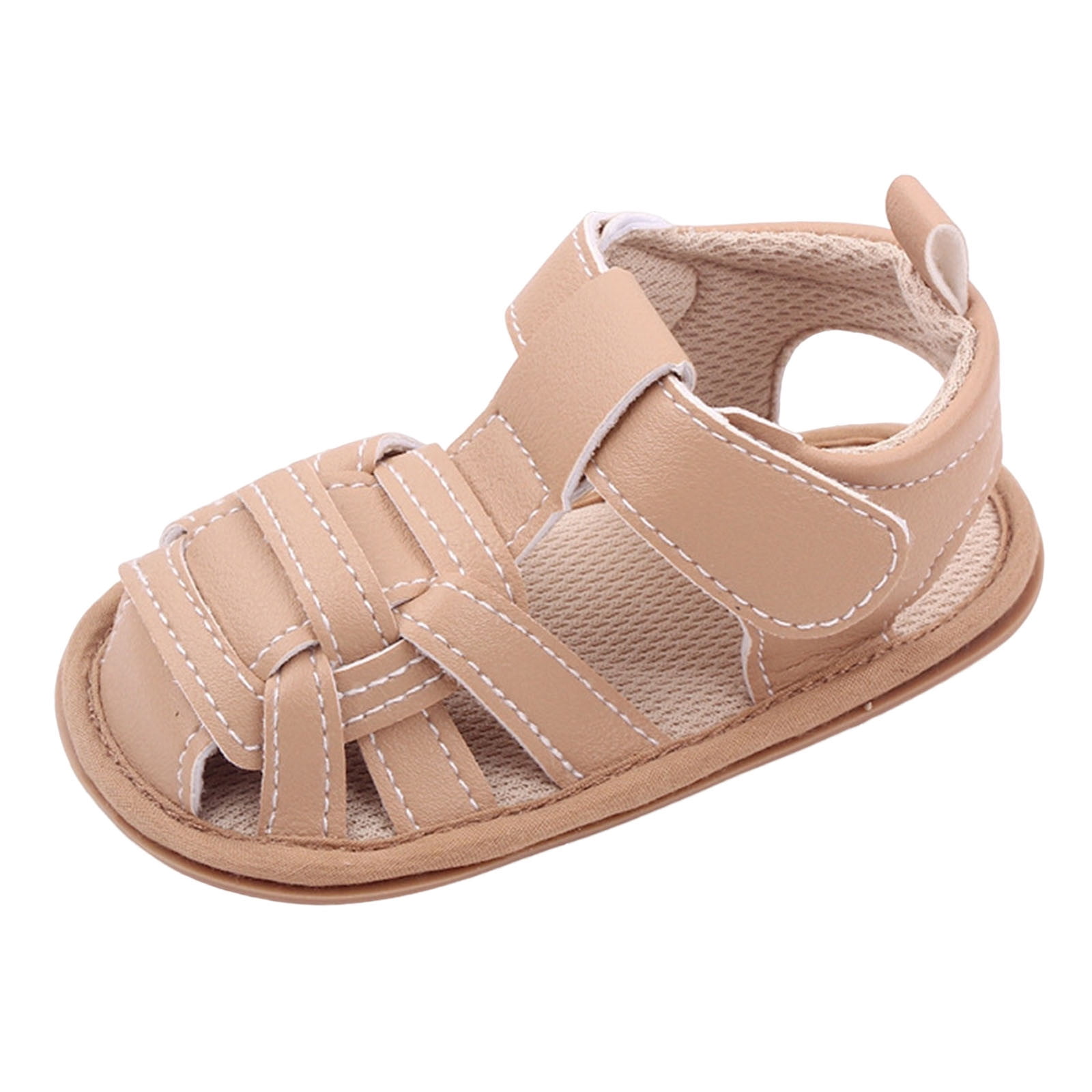 Infant Toddler Baby Girls Boys Summer Sandals - Soft Leather Athletic Sneakers First Walkers Prewalkers (Grey, 5 Toddler)