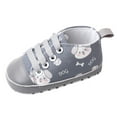 thumbnail image 1 of Eashery Baby Shoes Girl Boy First Walkers Canvas Denim Shoes Baby Boy Slip-On Sneakers Toddler Shoes (Grey,4), 1 of 5