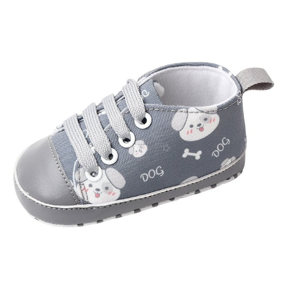 Eashery Baby Shoes Girl Boy First Walkers Canvas Denim Shoes Baby Boy Slip-On Sneakers Toddler Shoes (Grey,4)