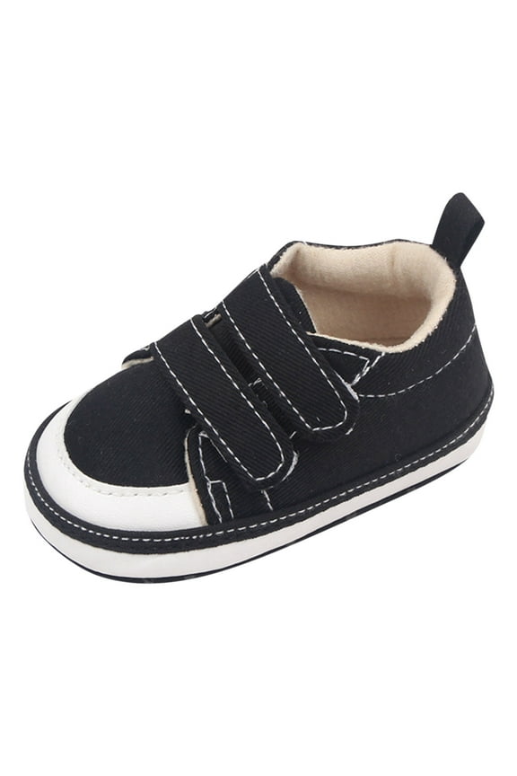 Baby Shoes Girl Boy Non-Slip Rubber Sole Toddler First Walker Shoes Baby Girls Boys Canvas Shoes Toddler Sandals Boys (Black,6)