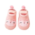 thumbnail image 1 of Eashery Baby Socks Shoes Canvas High-Top Ankle Sneakers for First Walkers Baby Boy Slip-On Sneakers Wide Toddler Shoes (Pink,6), 1 of 5