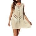thumbnail image 1 of Eashery Bathing Suit Cover Ups For Women Swimsuit Cover Ups Women Lace Crochet V-Neck Bikini Summer Beach Coverups Dress for Swimwear Bathing Suit Beige XXL, 1 of 4