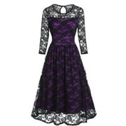 EASHERY Black Dress Womens Summer Cotton Backless Long Dresses Purple Large