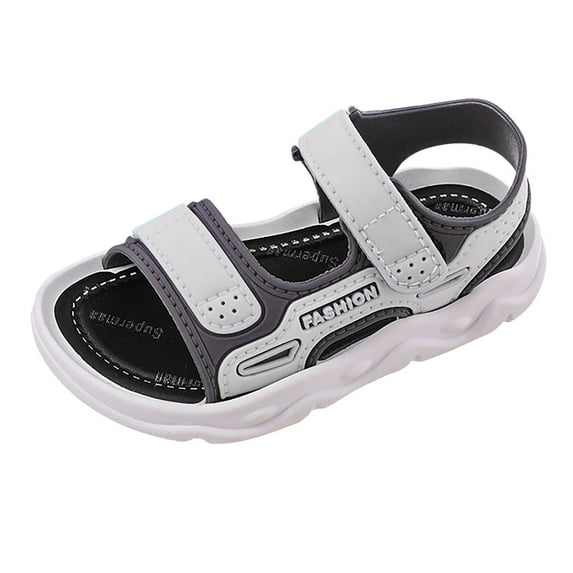 Eashery Boys Girls Kids Water Sandals Light-up Summer Toddler Sandals Boys Grey 24