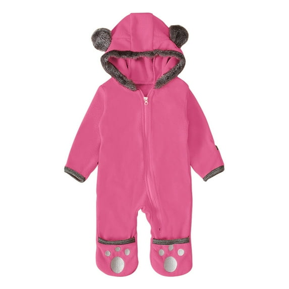 Eashery Boys' Winter Jacket Long Sleeve Hooded Jacket Fall Winter Clothes Boys' Outerwear Jackets (Hot Pink,12-18 Months)