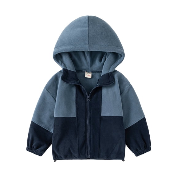 Eashery Boys Winter Puffer Jacket Long Sleeve Hooded Jacket Fall Winter Pullover Tops Jackets for Kids (Navy,12-18 Months)