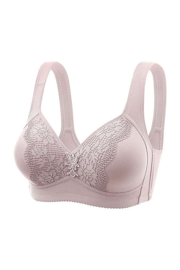 Bras For Women Plus Size Womens No Steel Ring French Underwear Big Open Back Beautiful Back U Shaped Bra Summer Ultra Thin Bud Bra Women Bras Push Up Purple 42